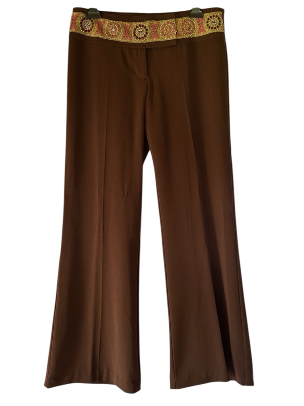 VTG La Belle Y2K Beaded Waist Flare Pants Boho Size 5 Short 29”